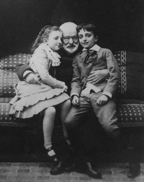 Victor Hugo et ses petits-enfants Jeanne et George